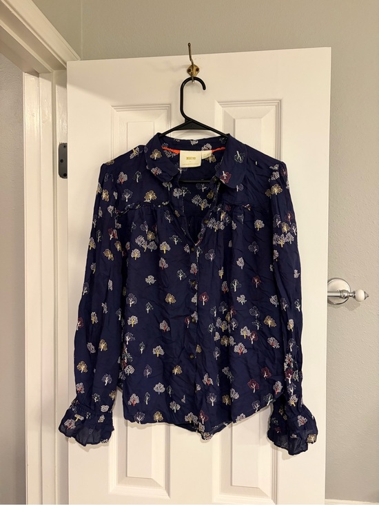 Anthropologie Tops - Anthropologie Maeve Frederica Tree Print Blouse Petite 14
